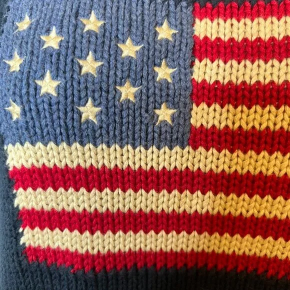 Ralph Lauren Navy Knit American Flag Sweater (S) 🇺🇸 - Picture 5 of 9